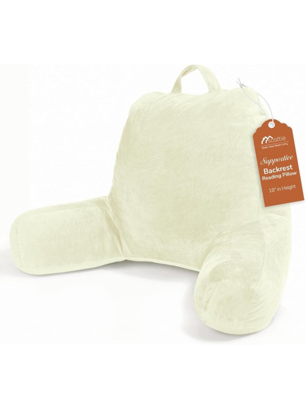 〽️Reading Pillow for Bed Back Pillow for Sitting Up 18" Backrest Cushion Cream